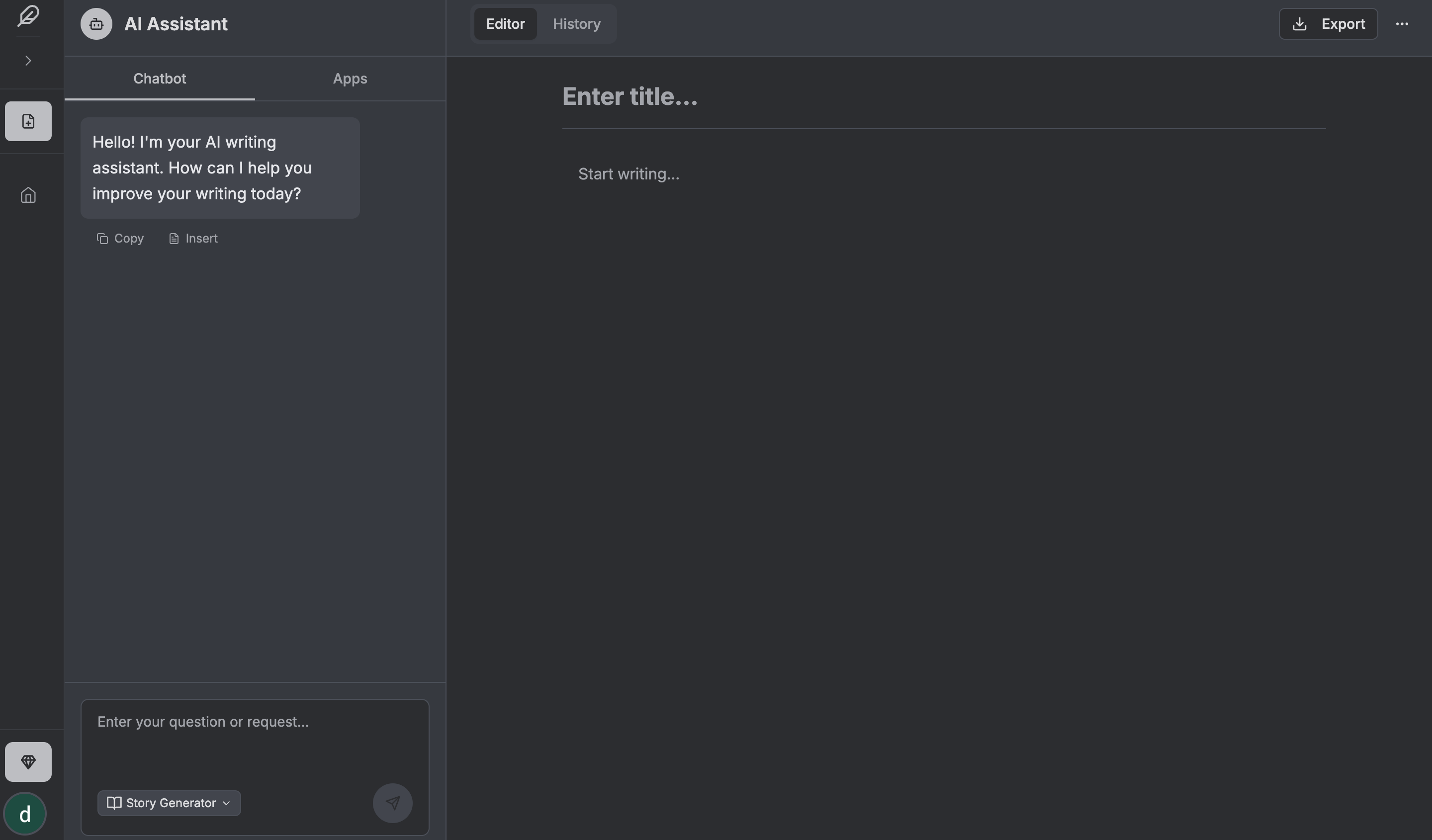 Writing Workspace Preview